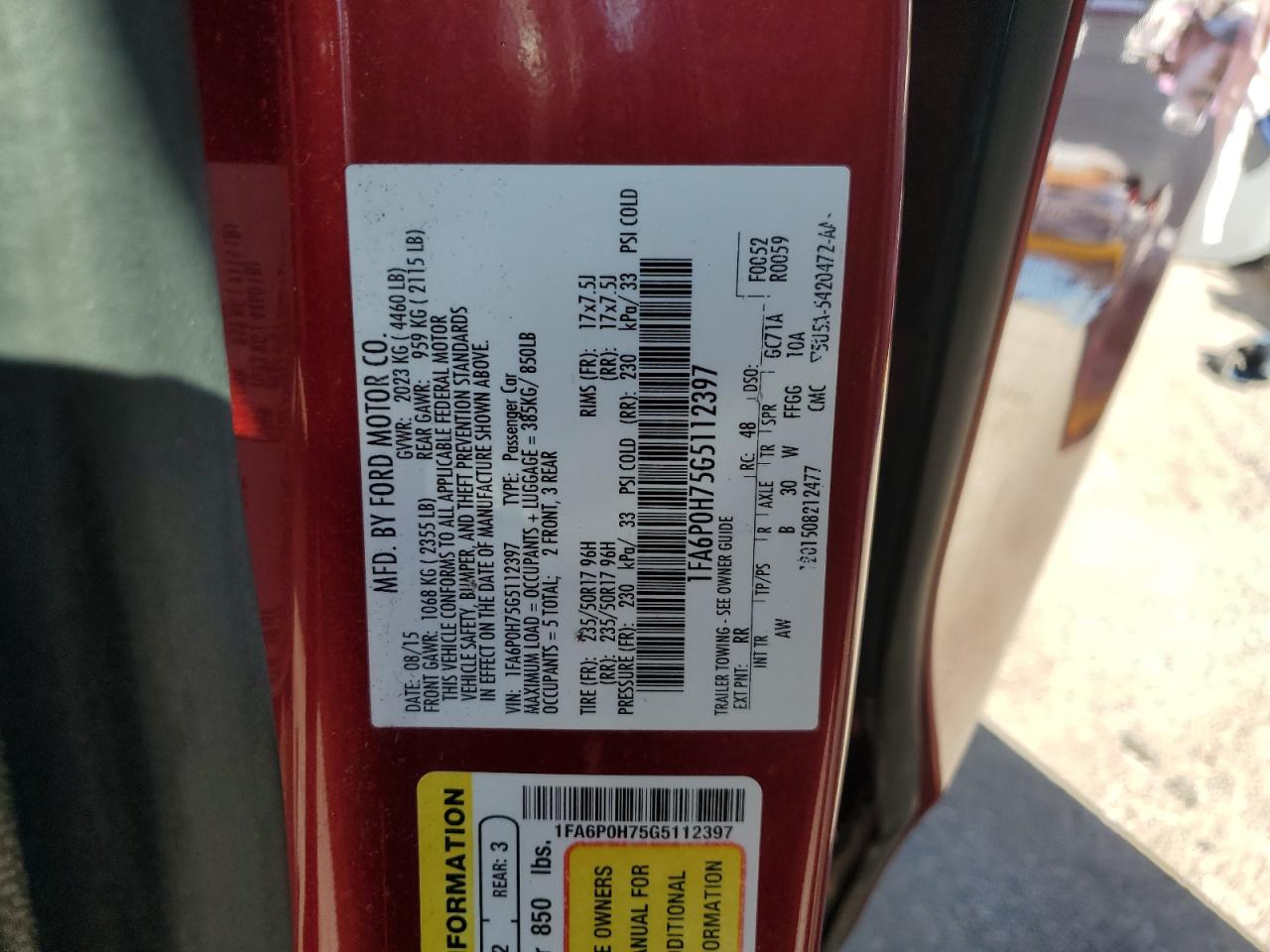 2016 Ford Fusion Se VIN: 1FA6P0H75G5112397 Lot: 84641915