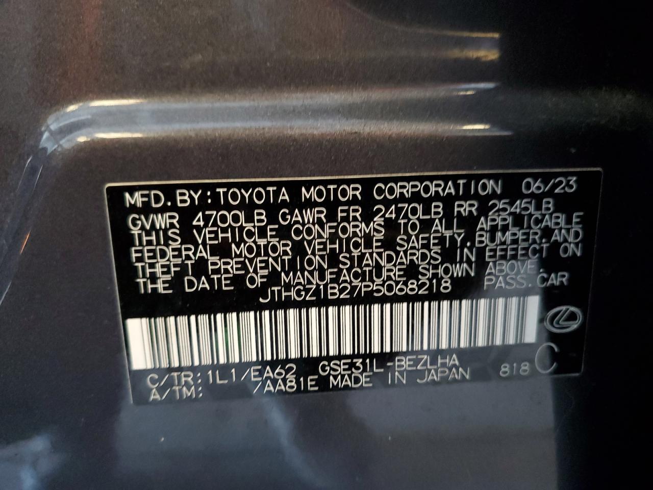 2023 Lexus Is 350 F Sport Design VIN: JTHGZ1B27P5068218 Lot: 80961445