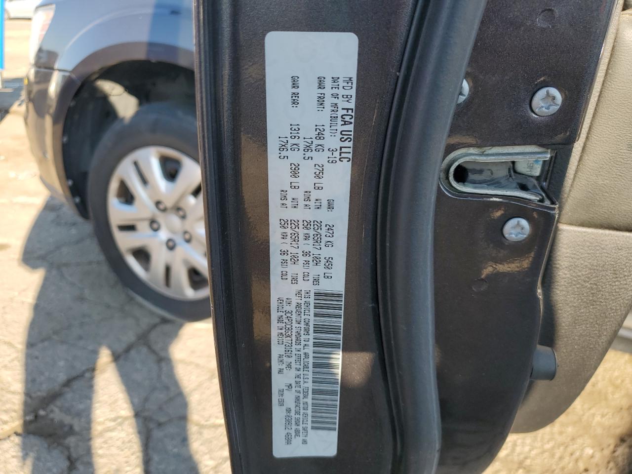 2019 Dodge Journey Se VIN: 3C4PDCBG3KT731610 Lot: 71675795