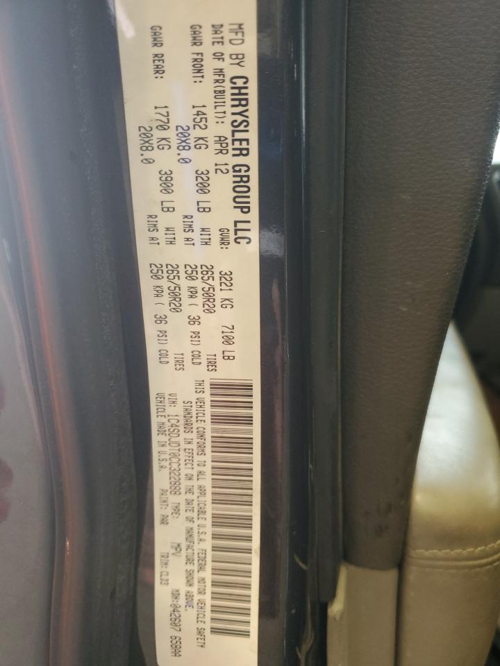 2012 Dodge Durango Crew VIN: 1C4SDJDT0CC322888 Lot: 82050645