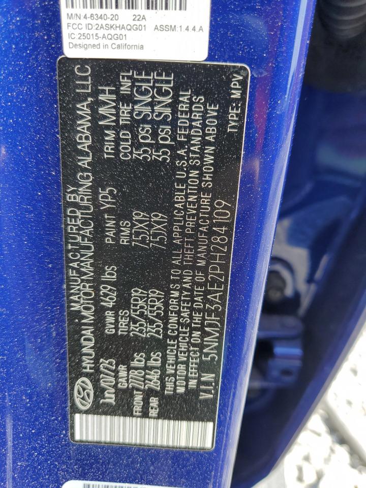 2023 Hyundai Tucson Sel VIN: 5NMJF3AE2PH284109 Lot: 80923815