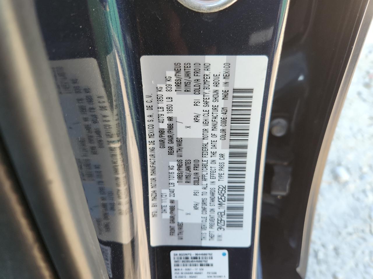 2021 Mazda 3 Select VIN: 3MZBPABL1MM254592 Lot: 81454515