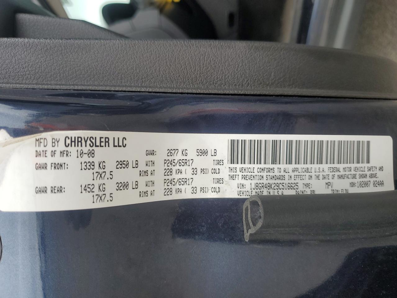 2009 Jeep Grand Cherokee Laredo VIN: 1J8GR48K29C516625 Lot: 84273115