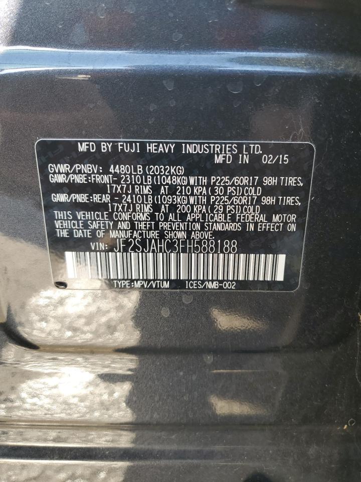 2015 Subaru Forester 2.5I Limited VIN: JF2SJAHC3FH588188 Lot: 84404685