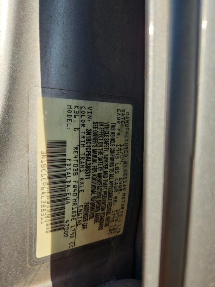 2010 Nissan Versa S VIN: 3N1BC1CP6AL388311 Lot: 84362275