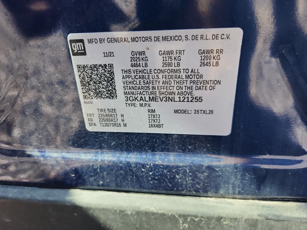 2022 GMC Terrain Sle VIN: 3GKALMEV3NL121255 Lot: 84234115