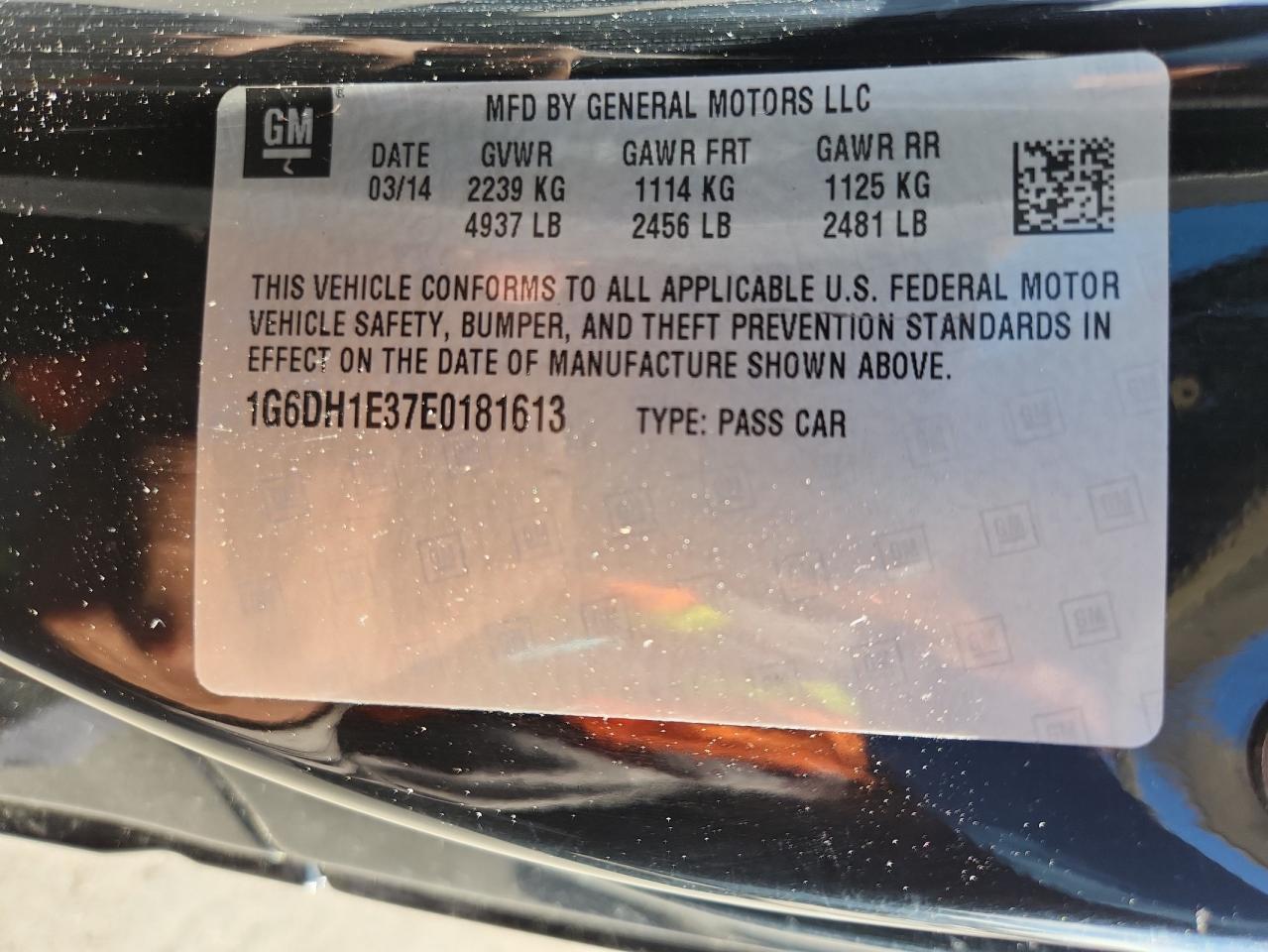 2014 Cadillac Cts Premium Collection VIN: 1G6DH1E37E0181613 Lot: 80221235