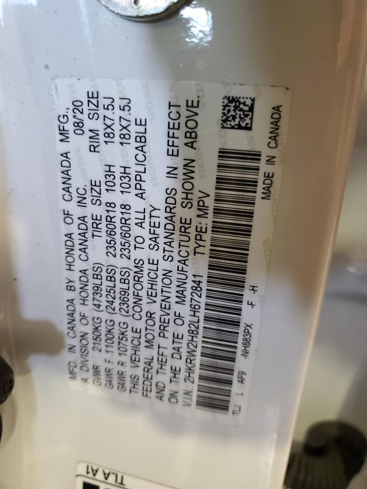 2020 Honda Cr-V Exl VIN: 2HKRW2H82LH672841 Lot: 80631485