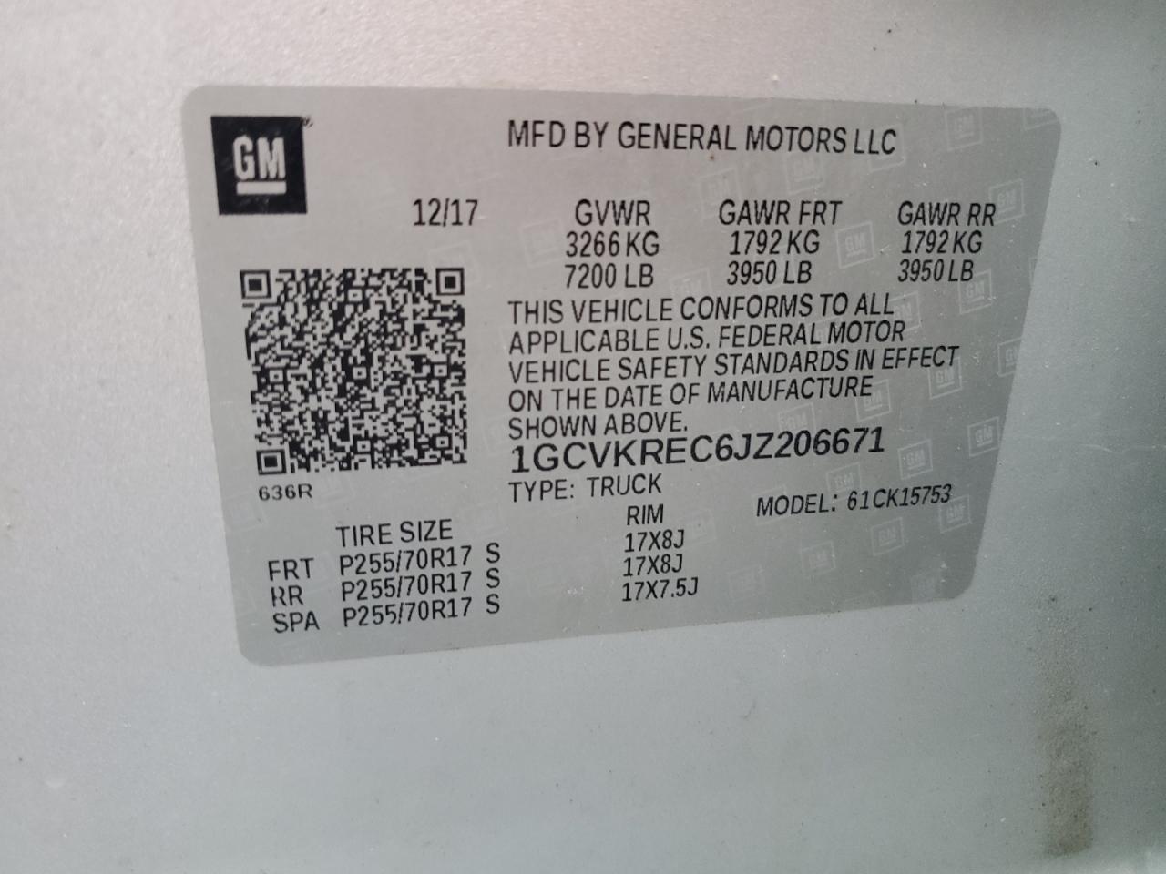 2018 Chevrolet Silverado K1500 Lt VIN: 1GCVKREC6JZ206671 Lot: 70911635