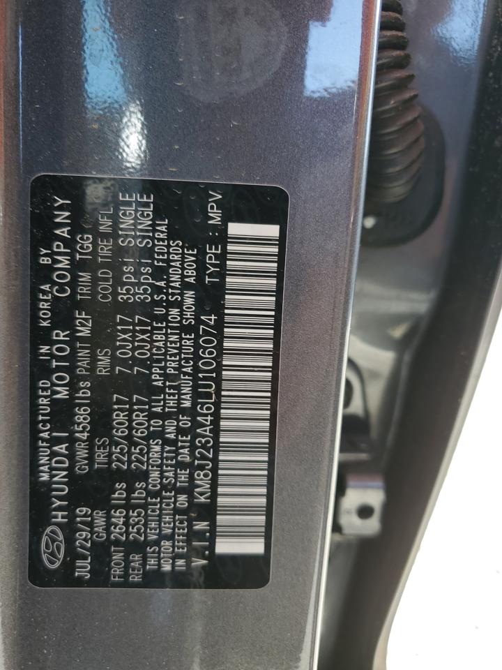 2020 Hyundai Tucson Se VIN: KM8J23A46LU106074 Lot: 81635025