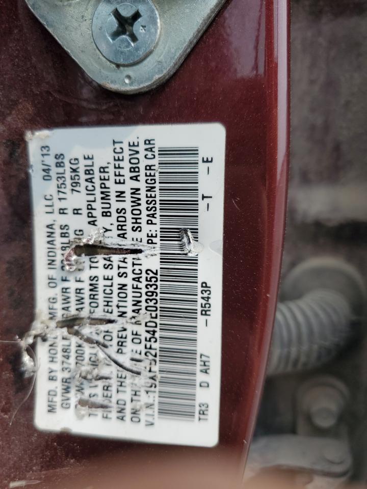 2013 Honda Civic Lx VIN: 19XFB2F54DE039352 Lot: 71223705