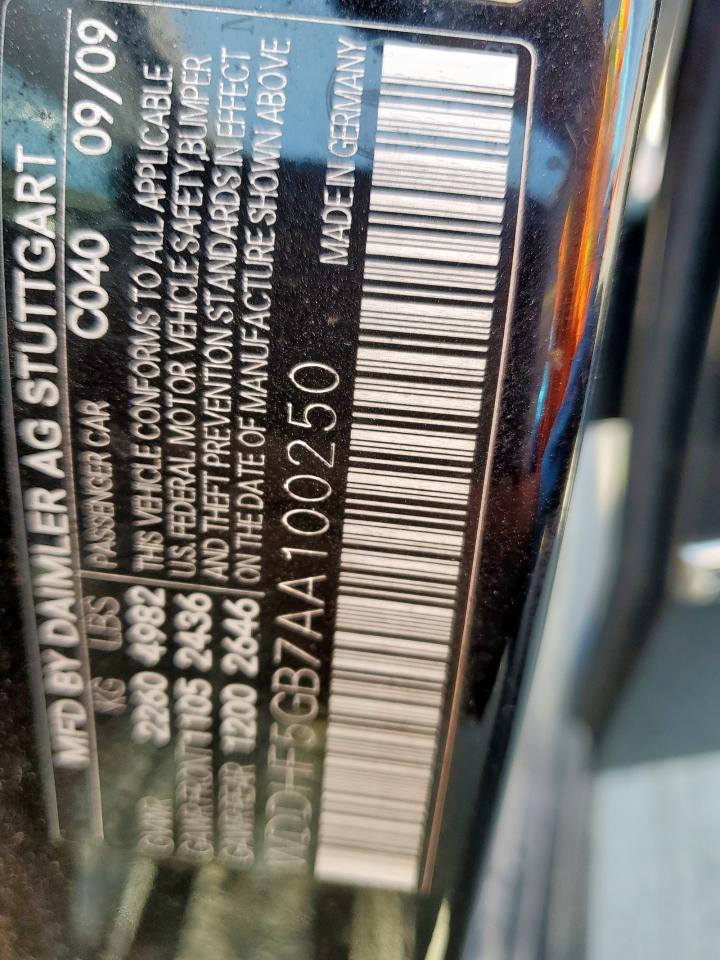 2010 Mercedes-Benz E 350 VIN: WDDHF5GB7AA100250 Lot: 86680485