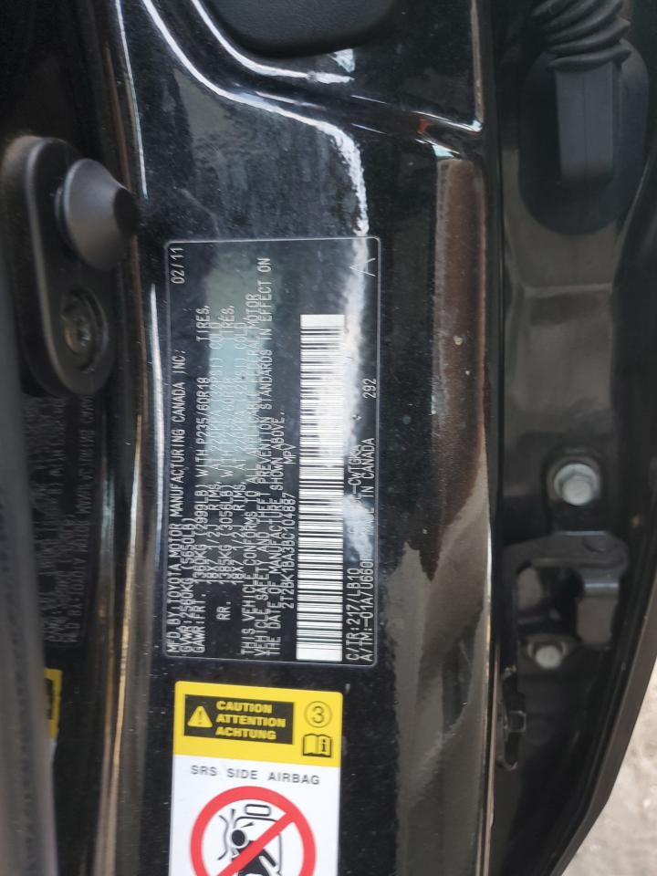 2011 Lexus Rx 350 VIN: 2T2BK1BA3BC104887 Lot: 70980385