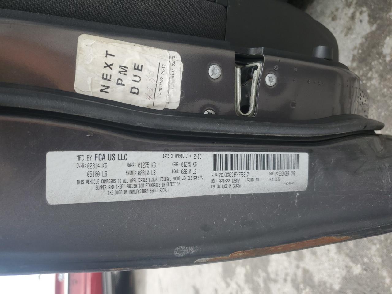 2015 Dodge Charger Se VIN: 2C3CDXBG9FH776317 Lot: 81393445