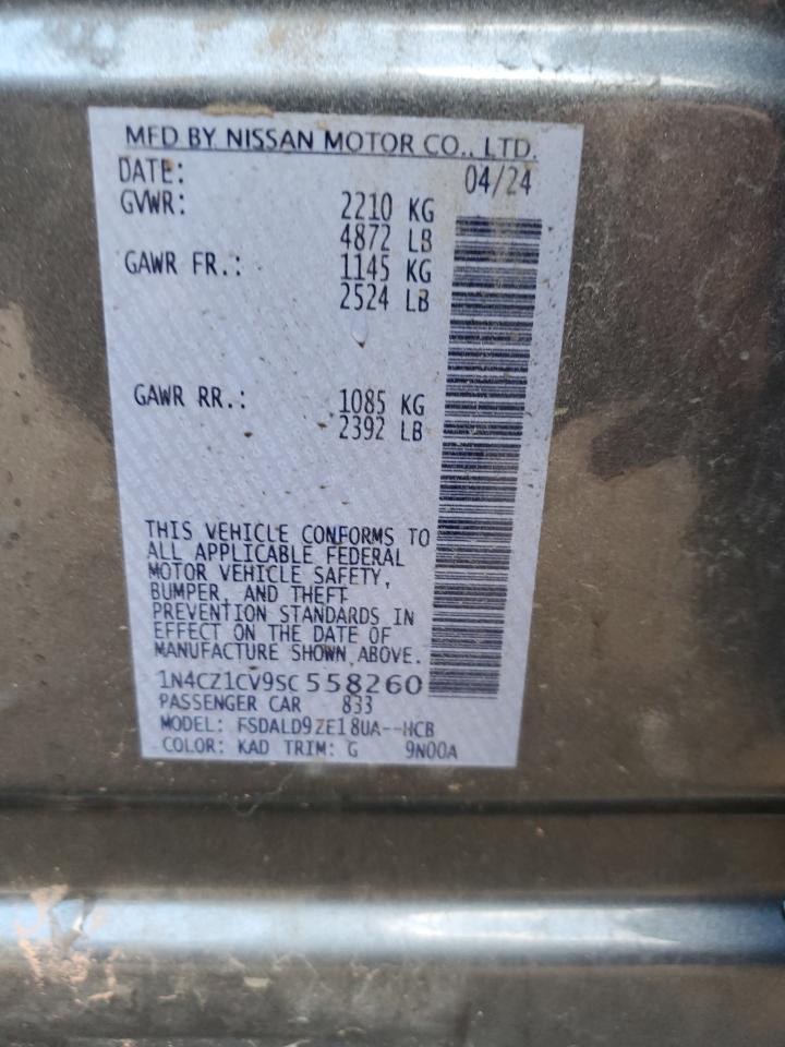 2025 Nissan Leaf Sv Plus VIN: 1N4CZ1CV9SC558260 Lot: 82169105