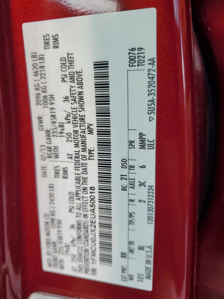 2014 Ford Escape Titanium VIN: 1FMCU0JX2EUA50018 Lot: 80516135