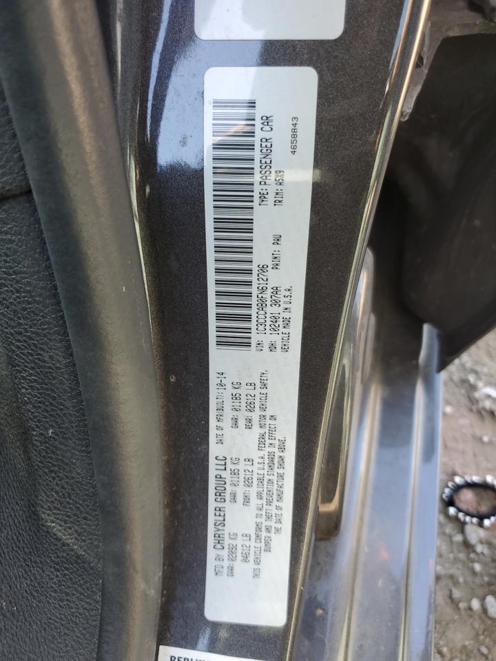 2015 Chrysler 200 Limited VIN: 1C3CCCAB0FN612706 Lot: 84293565