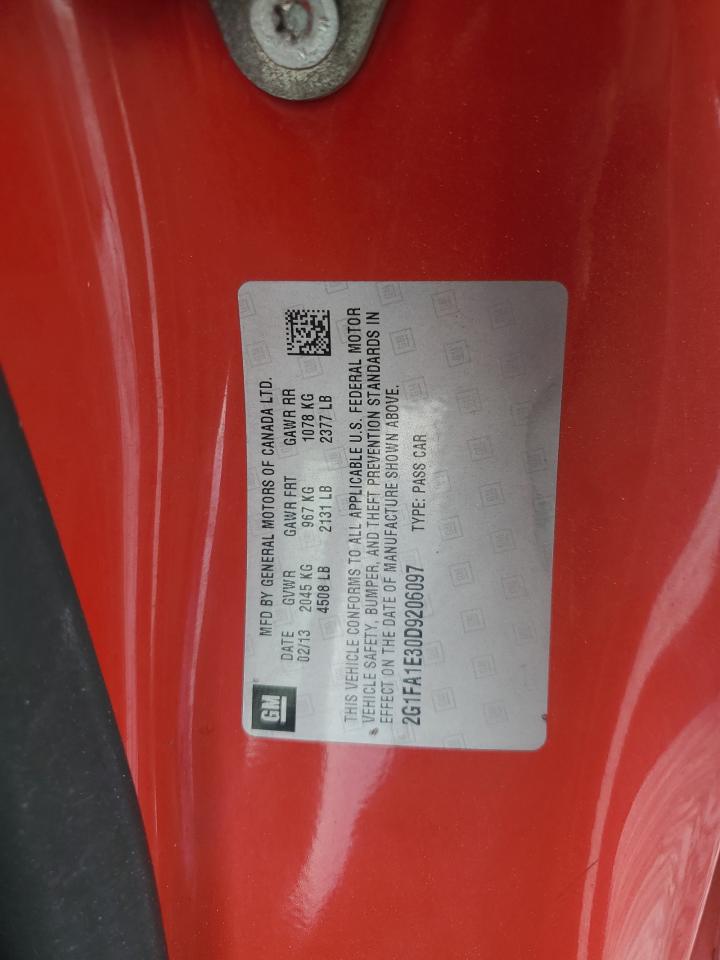 2013 Chevrolet Camaro Ls VIN: 2G1FA1E30D9206097 Lot: 80712185