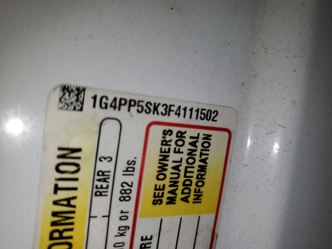 2015 Buick Verano VIN: 1G4PP5SK3F4111502 Lot: 81090875