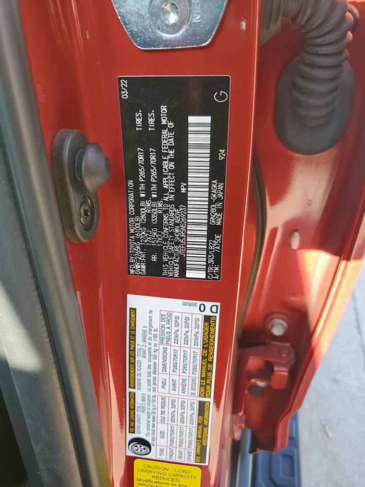 2022 Toyota 4Runner Sr5 VIN: JTEFU5JR5N5269237 Lot: 84646705