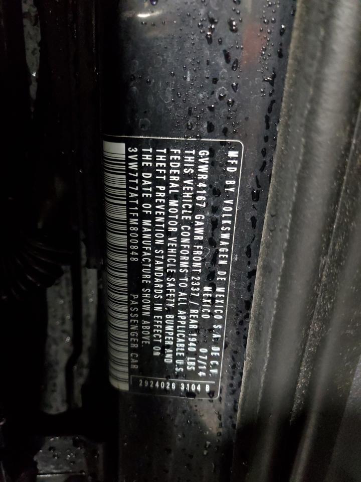 2015 Volkswagen Beetle R-Line VIN: 3VW7T7AT1FM800848 Lot: 84043135