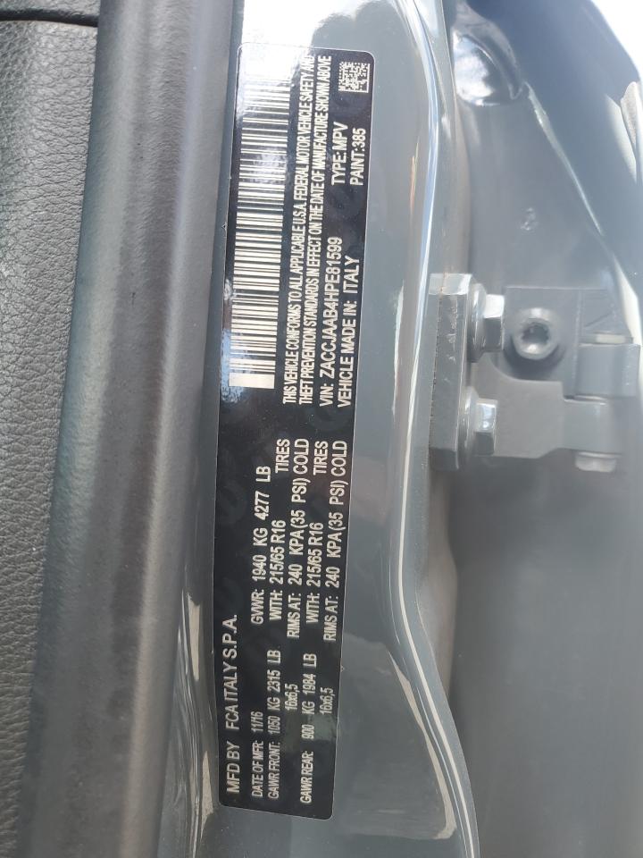 2017 Jeep Renegade Sport VIN: ZACCJAAB4HPE81599 Lot: 69351925