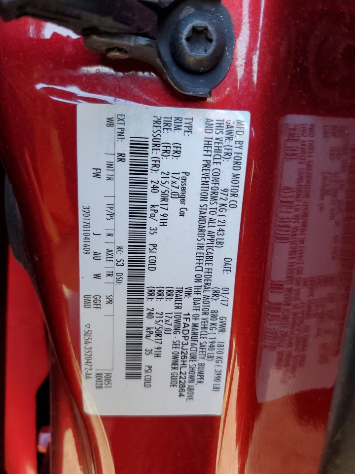 2017 Ford Focus Titanium VIN: 1FADP3J26HL222864 Lot: 84170915