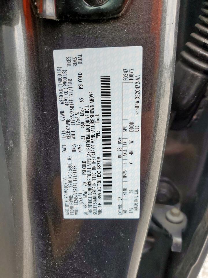 2017 Ford F350 Super Duty VIN: 1FT8W3DT8HEC18709 Lot: 69976025