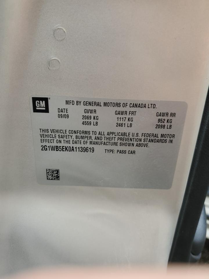 2010 Chevrolet Impala Lt VIN: 2G1WB5EK0A1139619 Lot: 72006345