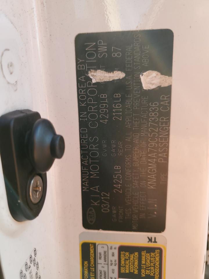 2012 Kia Optima Lx VIN: KNAGM4A79C5273836 Lot: 84215785