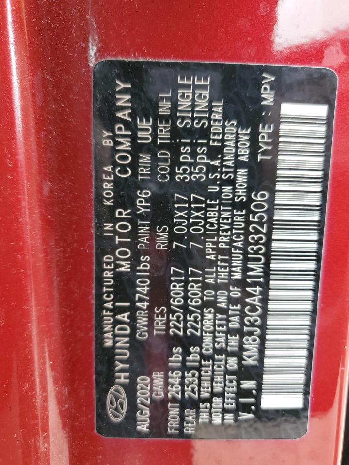 2021 Hyundai Tucson Limited VIN: KM8J3CA41MU332506 Lot: 71601265