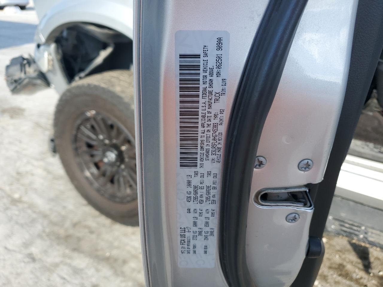 2017 Ram 2500 Laramie VIN: 3C6UR5FL0HG745383 Lot: 81582085