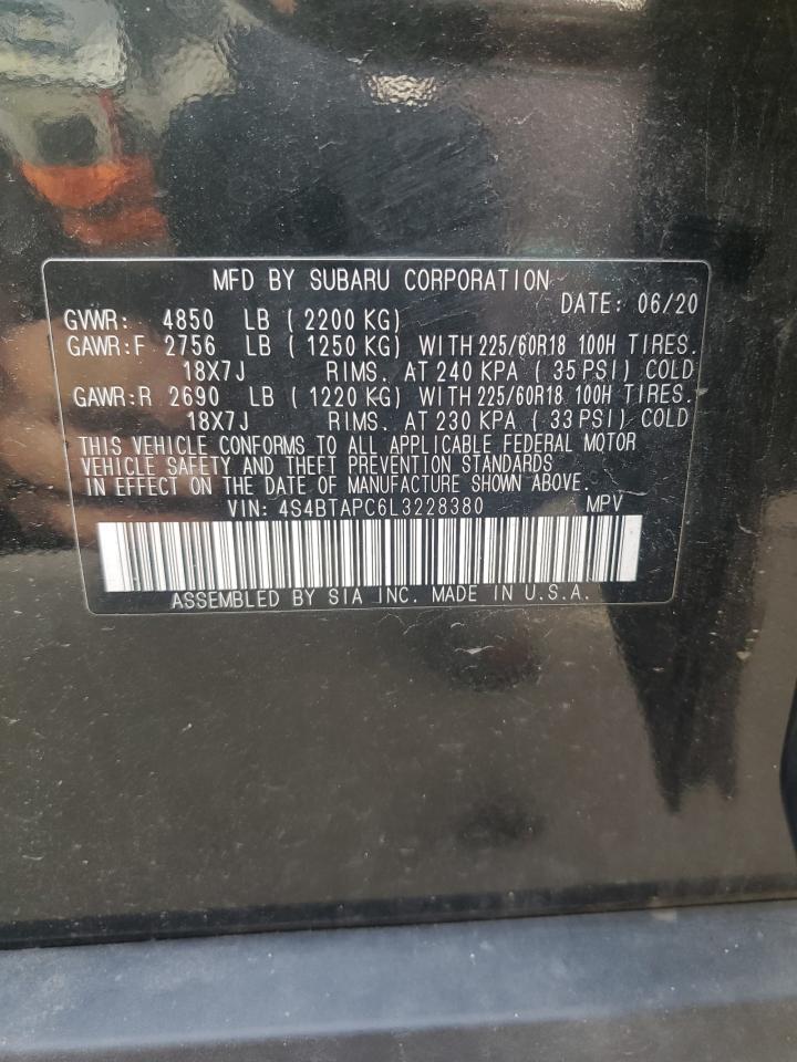 2020 Subaru Outback Touring VIN: 4S4BTAPC6L3228380 Lot: 80897785