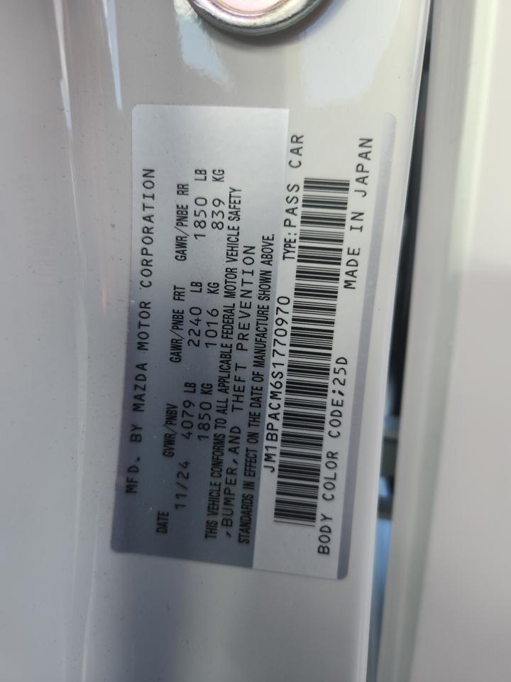 2025 Mazda 3 Preferred VIN: JM1BPACM6S1770970 Lot: 84468495