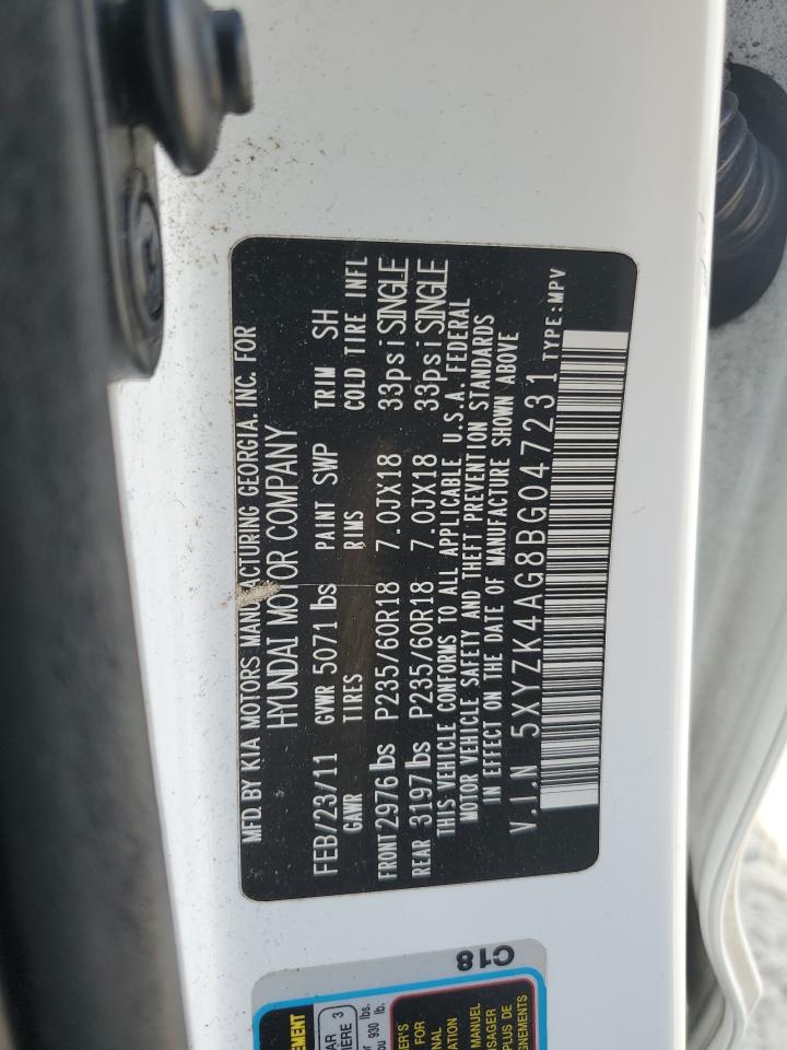 2011 Hyundai Santa Fe Limited VIN: 5XYZK4AG8BG047231 Lot: 81772115