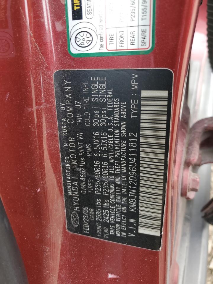 2006 Hyundai Tucson Gls VIN: KM8JN12D96U411812 Lot: 71103915