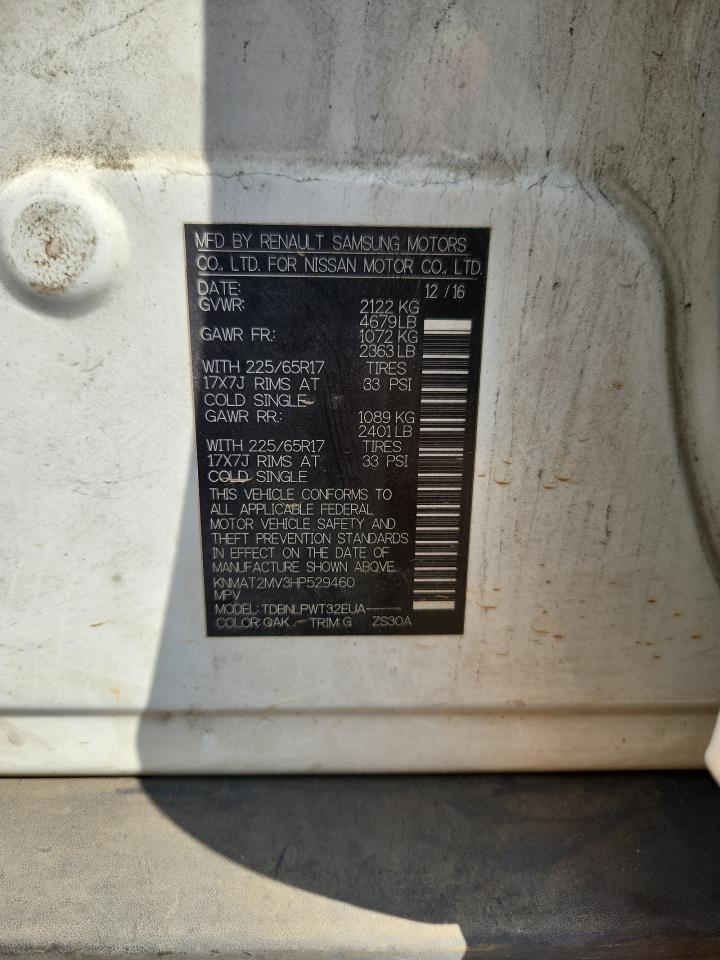 2017 Nissan Rogue S VIN: KNMAT2MV3HP529460 Lot: 80141245