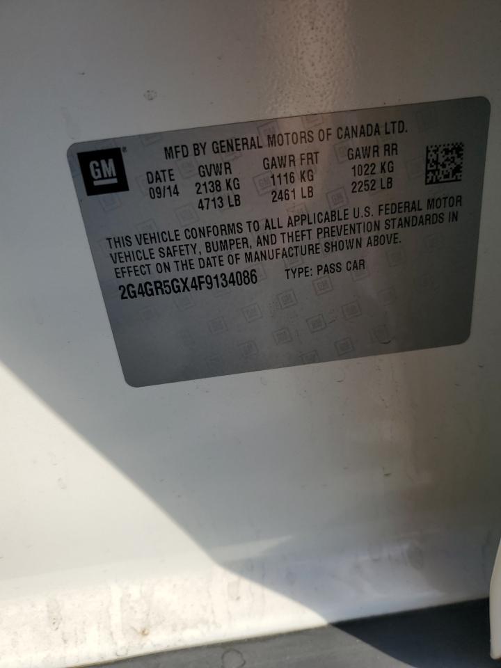 2015 Buick Regal Premium VIN: 2G4GR5GX4F9134086 Lot: 71124955