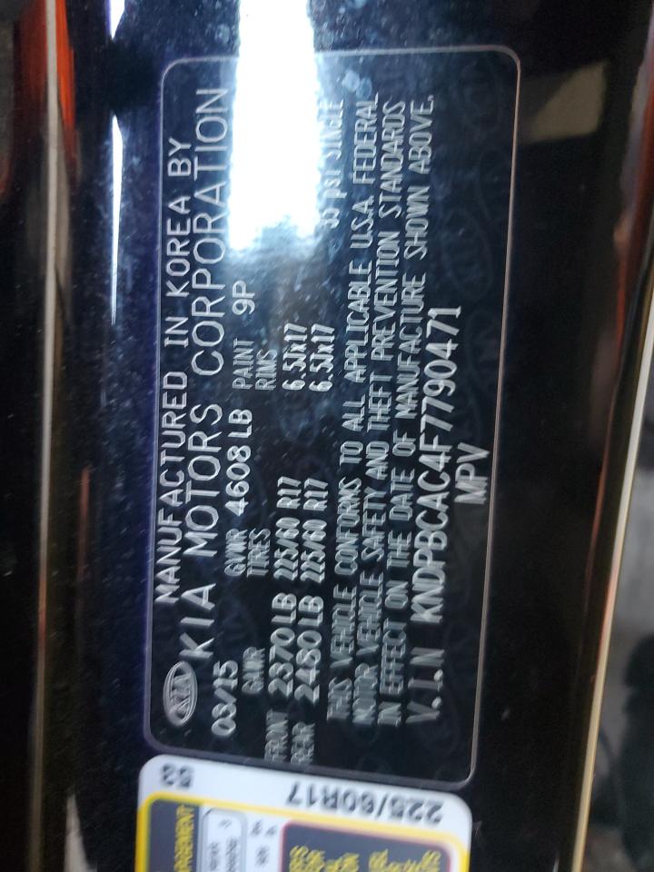 2015 Kia Sportage Lx VIN: KNDPBCAC4F7790471 Lot: 80611385