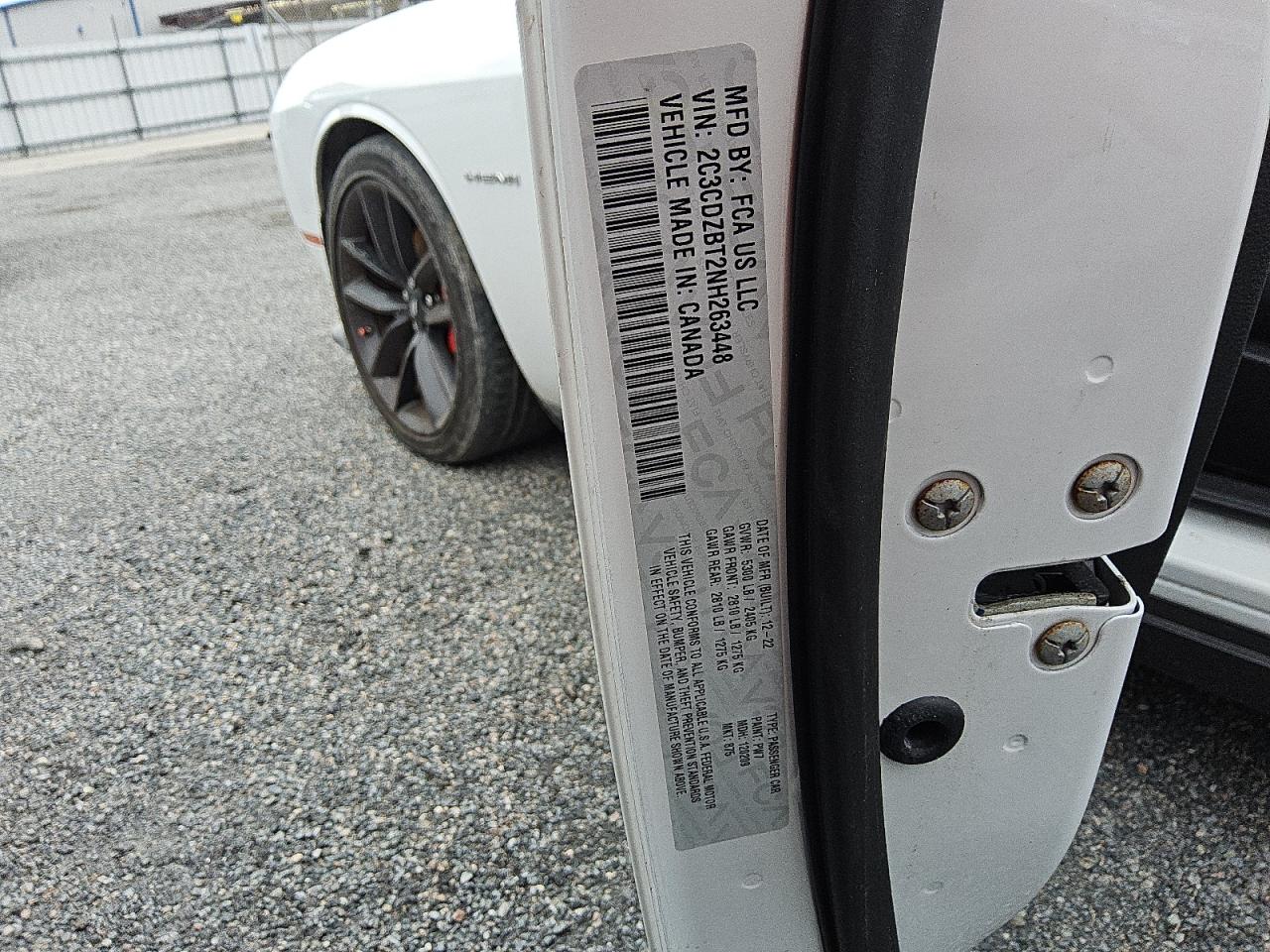 2022 Dodge Challenger R/T VIN: 2C3CDZBT2NH263448 Lot: 80354445