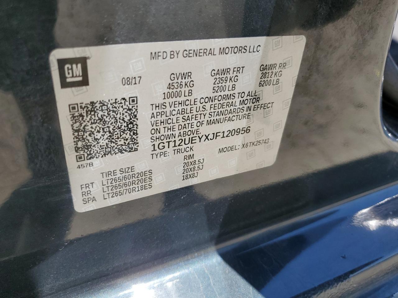 2018 GMC Sierra K2500 Denali VIN: 1GT12UEYXJF120956 Lot: 71837495