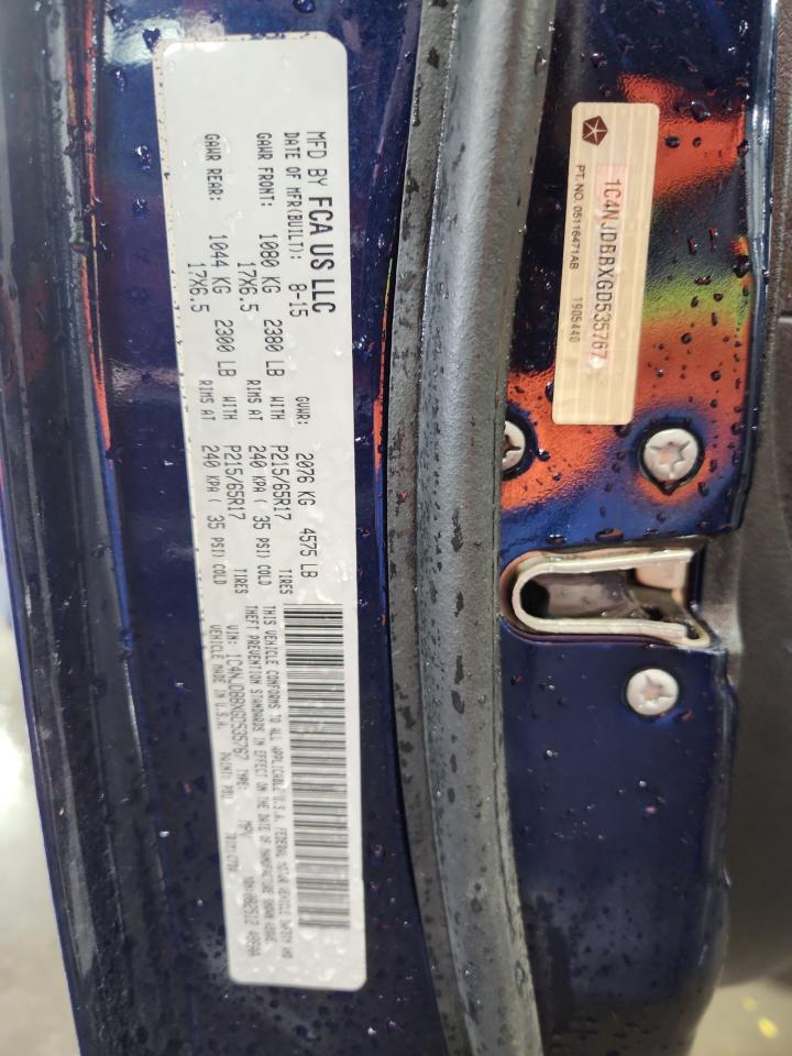 2016 Jeep Compass Sport VIN: 1C4NJDBBXGD535767 Lot: 71457675