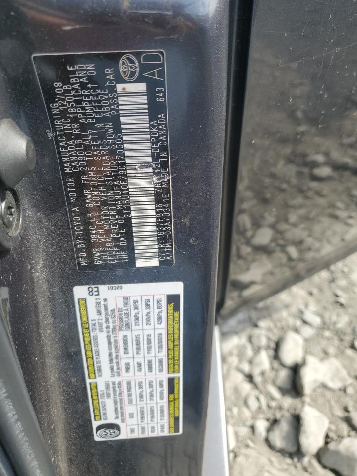 2009 Toyota Corolla Base VIN: 2T1BU40E79C170505 Lot: 84369655