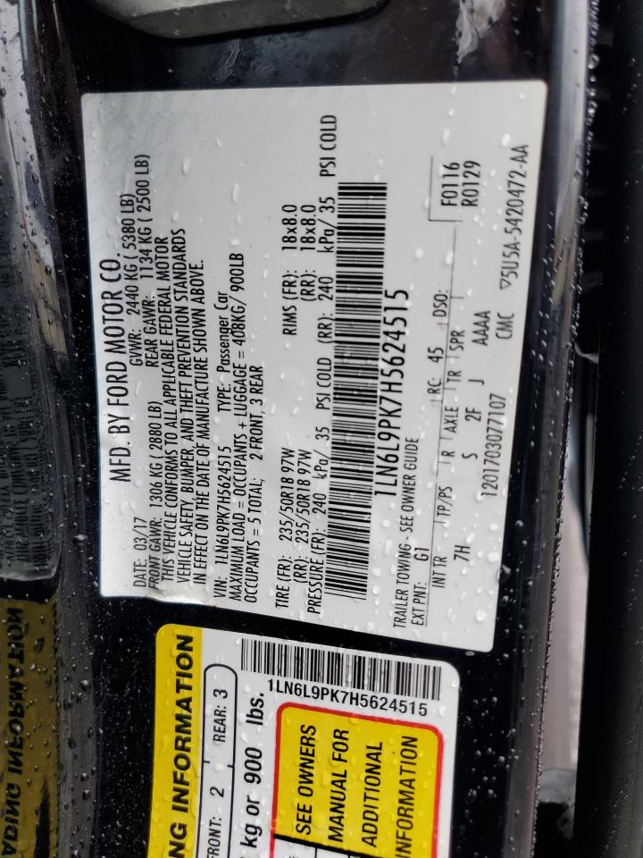 2017 Lincoln Continental Premiere VIN: 1LN6L9PK7H5624515 Lot: 84040455