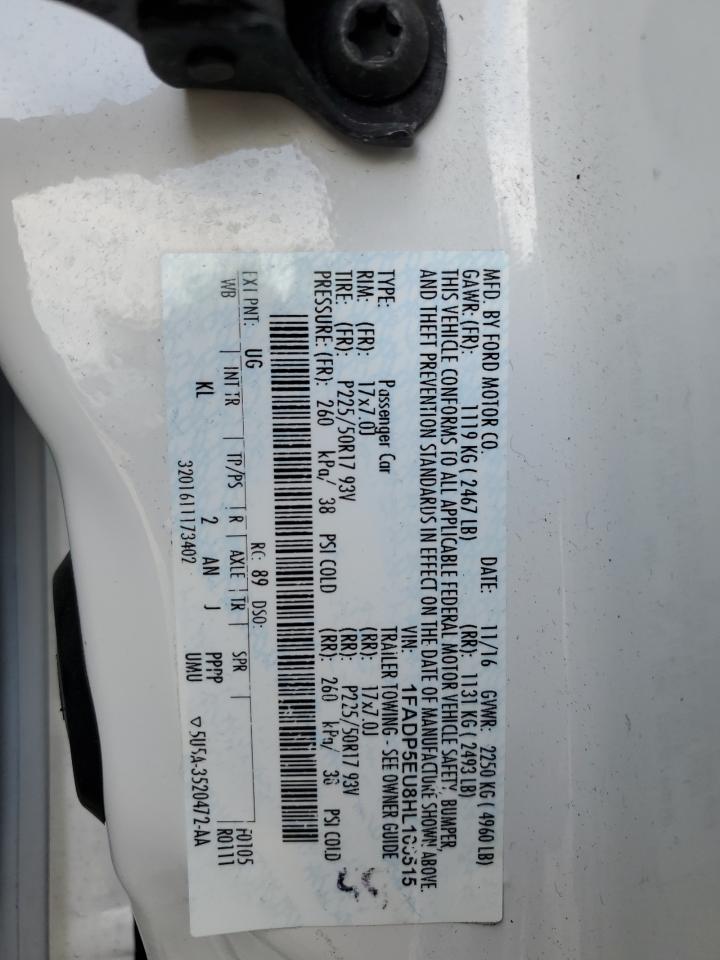 2017 Ford C-Max Se VIN: 1FADP5EU8HL100515 Lot: 80673035