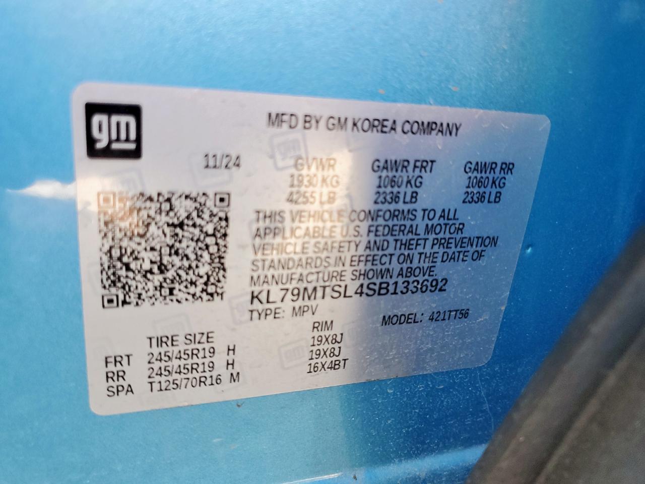 2025 Chevrolet Trailblazer Rs VIN: KL79MTSL4SB133692 Lot: 81855095