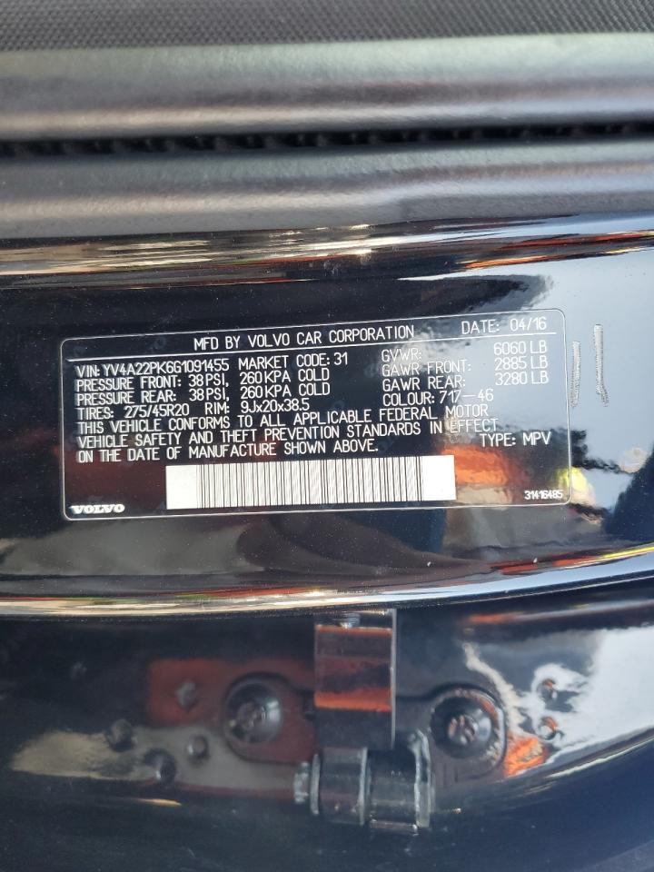 2016 Volvo Xc90 T6 VIN: YV4A22PK6G1091455 Lot: 80203405