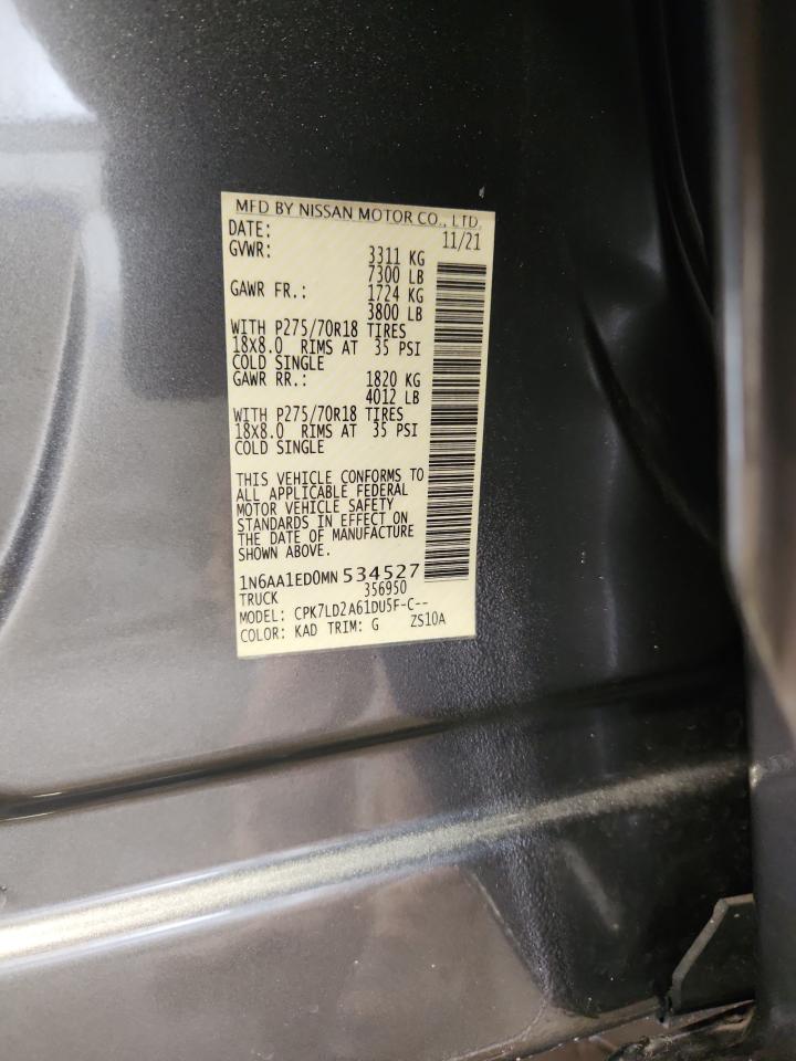 2021 Nissan Titan Sv VIN: 1N6AA1ED0MN534527 Lot: 81322985