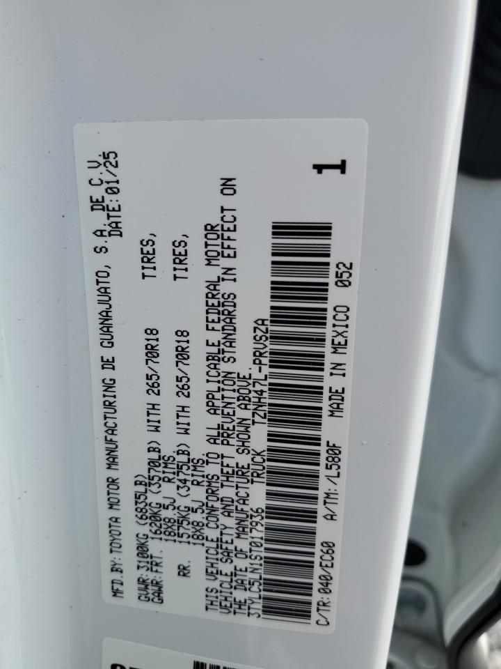 2025 Toyota Tacoma Double Cab VIN: 3TYLC5LN1ST017936 Lot: 80762295