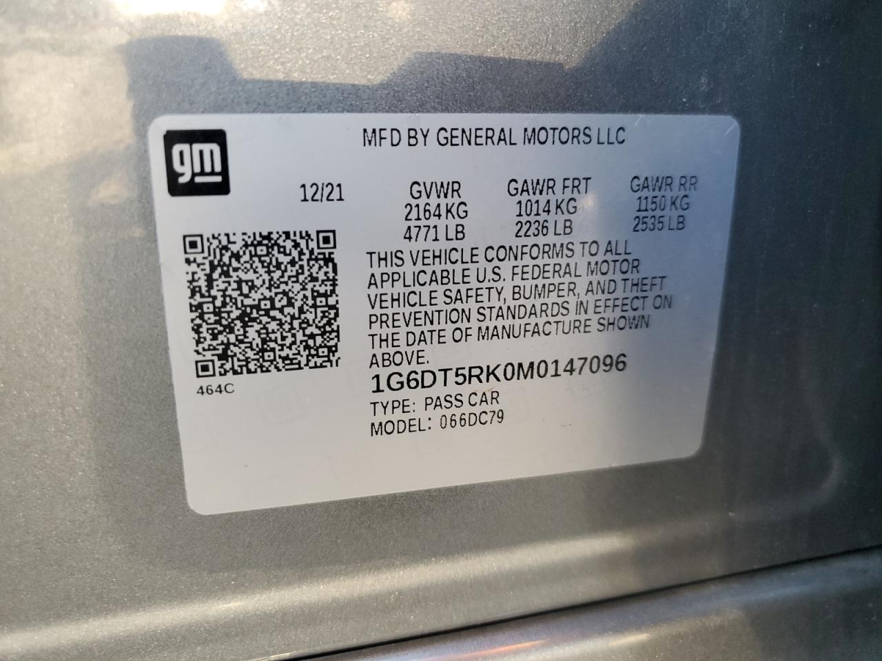 2021 Cadillac Ct5 Premium Luxury VIN: 1G6DT5RK0M0147096 Lot: 80207985